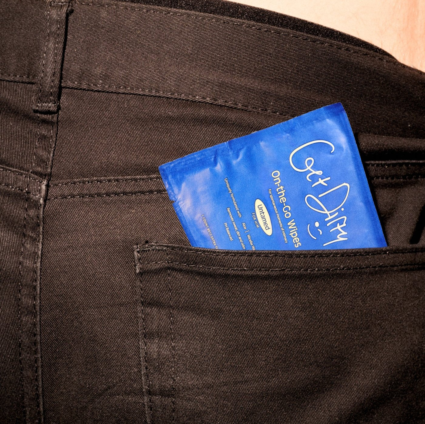 Man using Get Dirty Body Wipe after gym workout
Man freshening up with Get Dirty Wipe during travel
Get Dirty Men's Wipes in gym bag showing portable packaging
